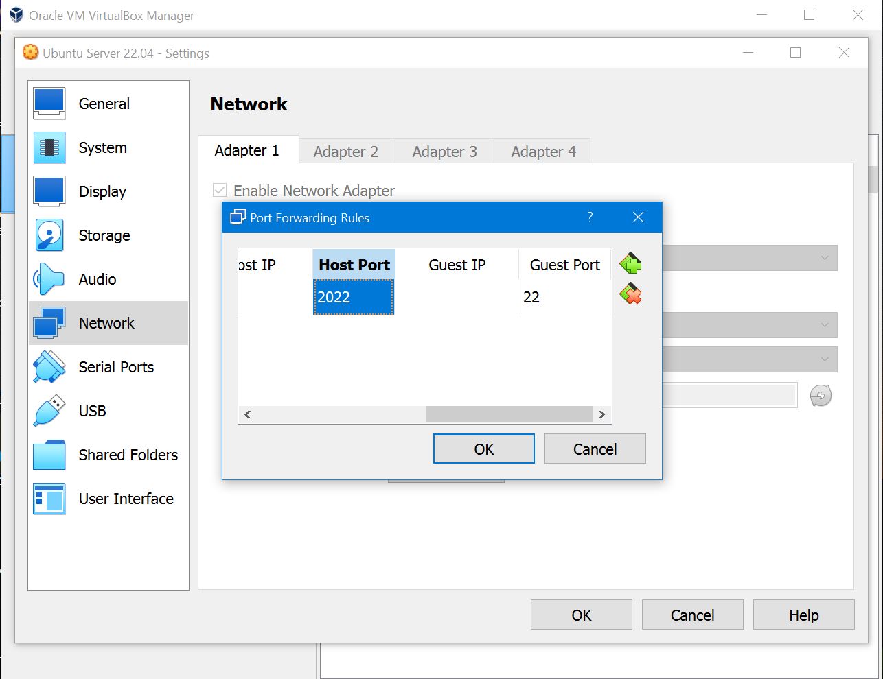 Port Forwarding in VirtualBox