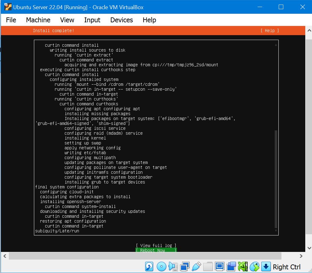 Ubuntu server install step14